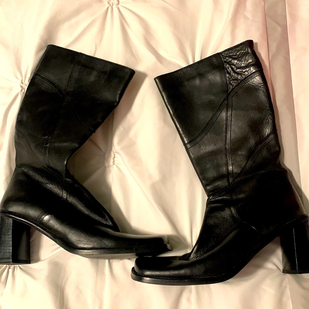 Aldo leather mid calf boots